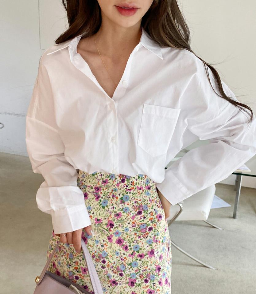 バックスリットカラーネックシャツ・全5色・t66582 レディース 【bl】韓国ファッション トップス シャツ 長袖 カラーネック スリット タック カフスボタン 無地 ベーシック シンプル カジュアル フェミニン ガーリー 春 秋 冬