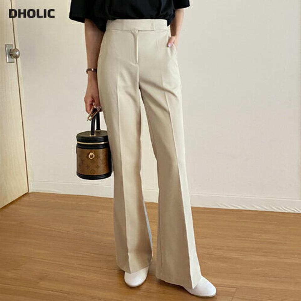 セミフレアスラックス・全2色・t66572 レディース 【pt】韓国ファッション ボトムス ロング ロングパンツ スラックスパンツ スラックス セミフレア ブーツカット 無地 シンプル フェミニン カジュアル 秋 冬