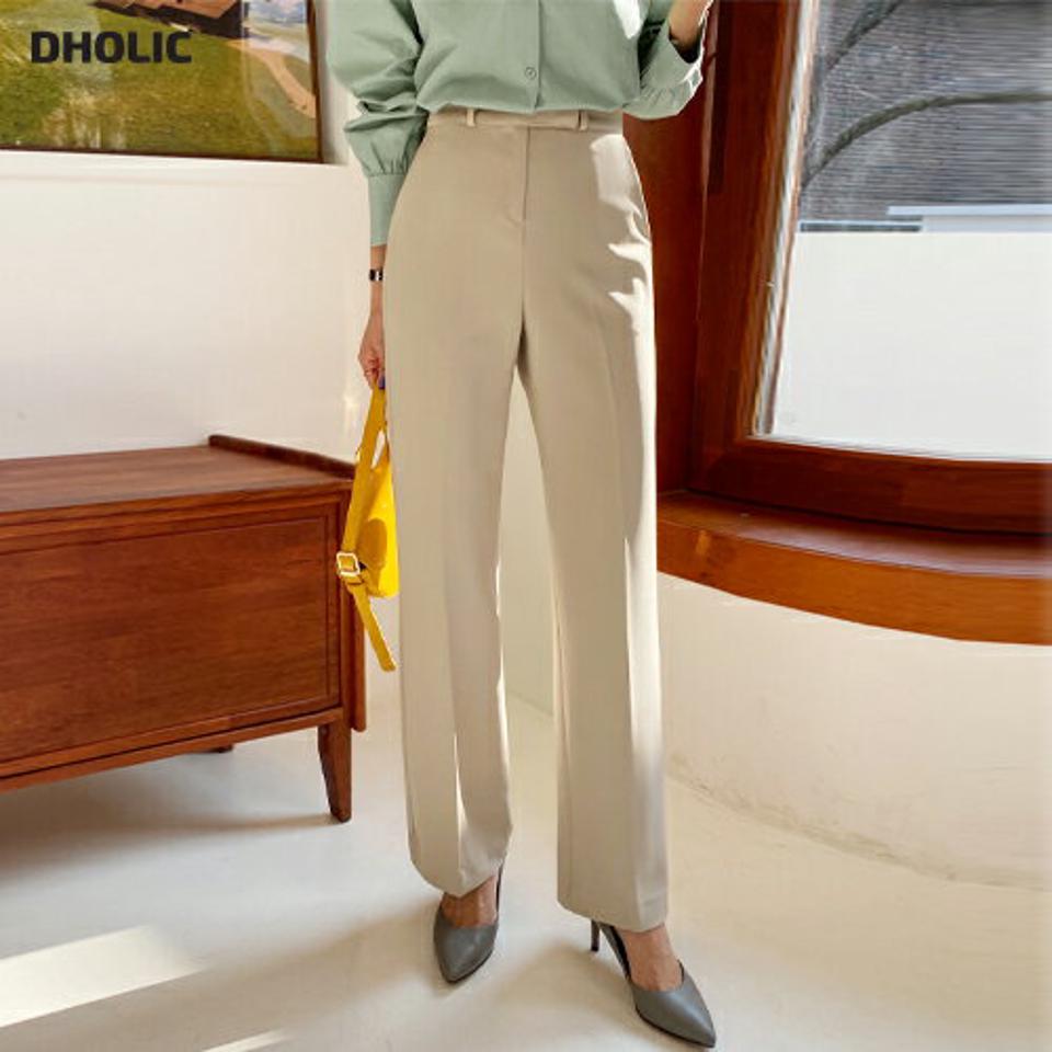 ストレートスラックス・全3色・t65387 レディース 【pt】韓国ファッション ボトムス ロング ロングパンツ スラックスパンツ スラックス ストレート ハイウエスト 無地 シンプル 体型カバー フェミニン カジュアル 秋 冬