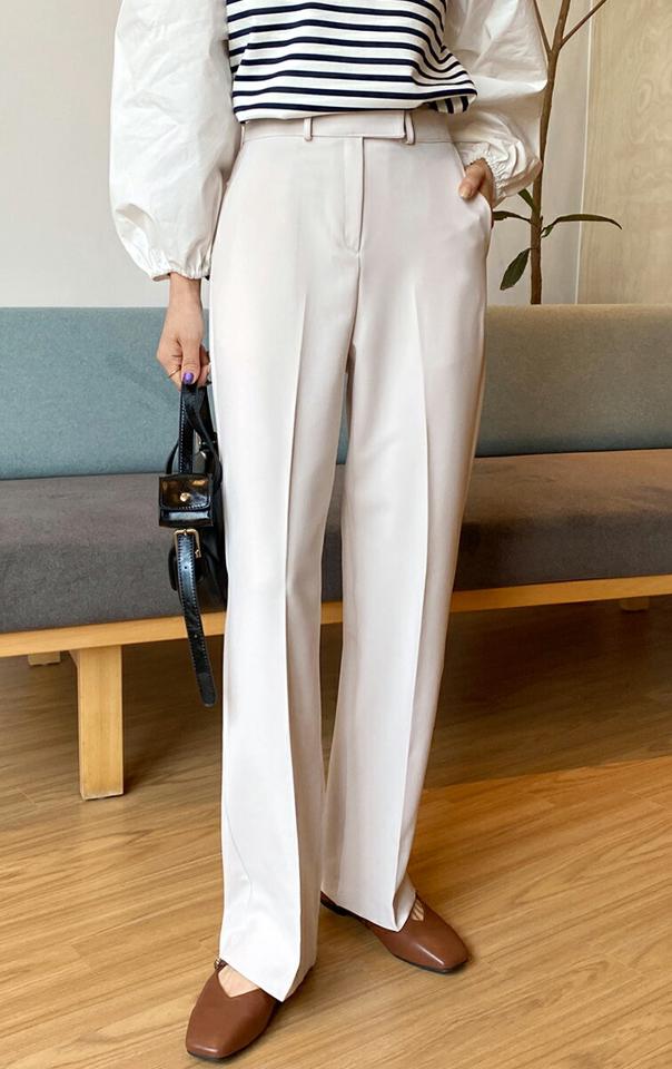 ストレートスラックス・全3色・t65387 レディース 【pt】韓国ファッション ボトムス ロング ロングパンツ スラックスパンツ スラックス ストレート ハイウエスト 無地 シンプル 体型カバー フェミニン カジュアル 秋 冬