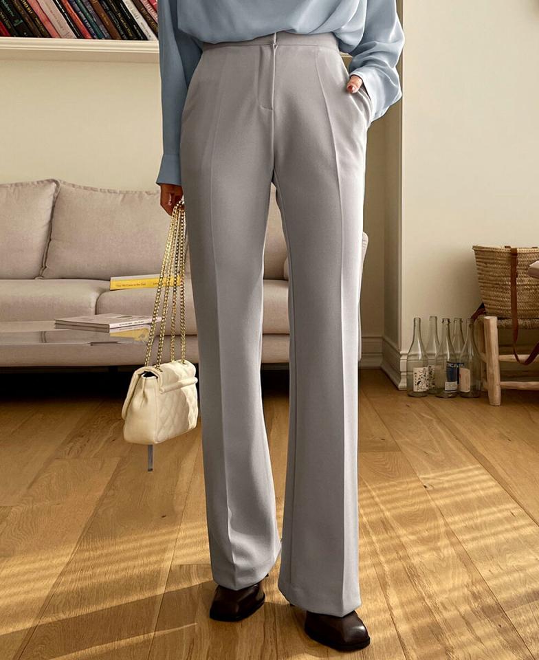 バックシークレットゴムスリムフレアスラックス・全3色・b66201 レディース 【pt】韓国ファッション ボトムス ロング ロングパンツ スラックスパンツ スラックス スリム フレア 無地 シンプル フェミニン カジュアル 秋 冬