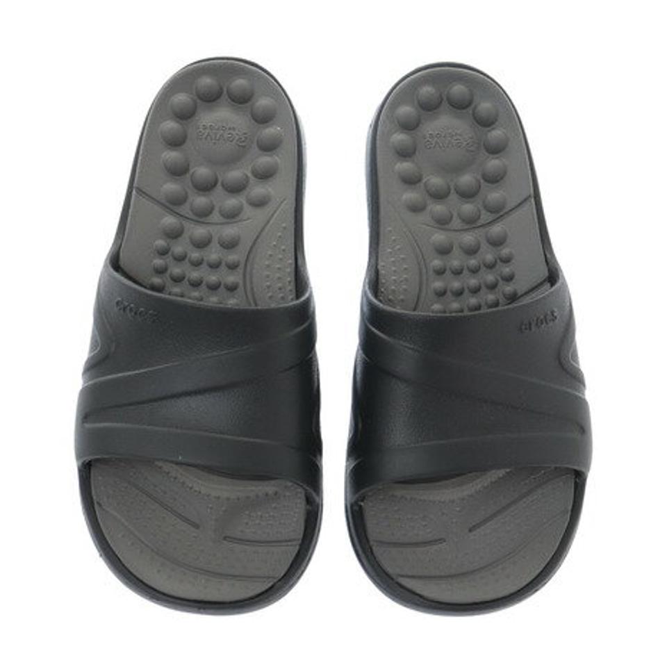 クロックス（crocs） サンダル レディース ぺたんこ シャワーサンダル リバイバ スライド 205546-0DD-2106 ブラック 黒 （レディース）