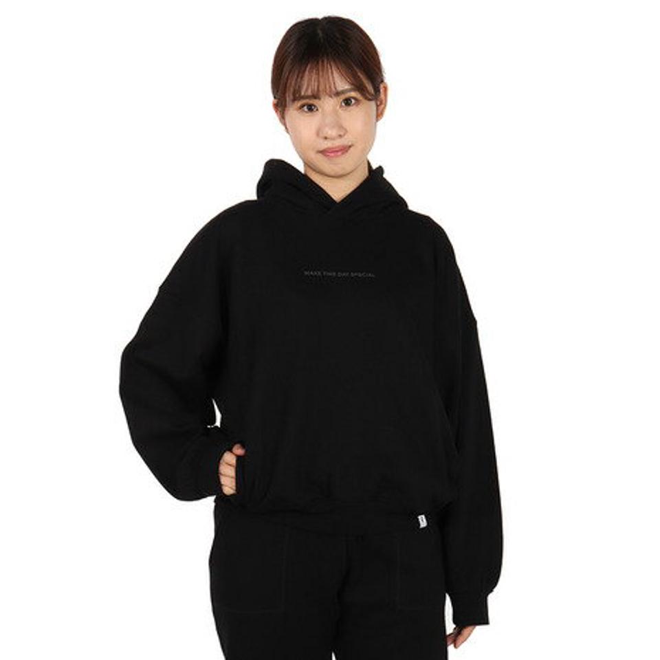 エルケクス（ELKEX）（レディース）スウェットビッグフーディ EKL1FA3082 BLK