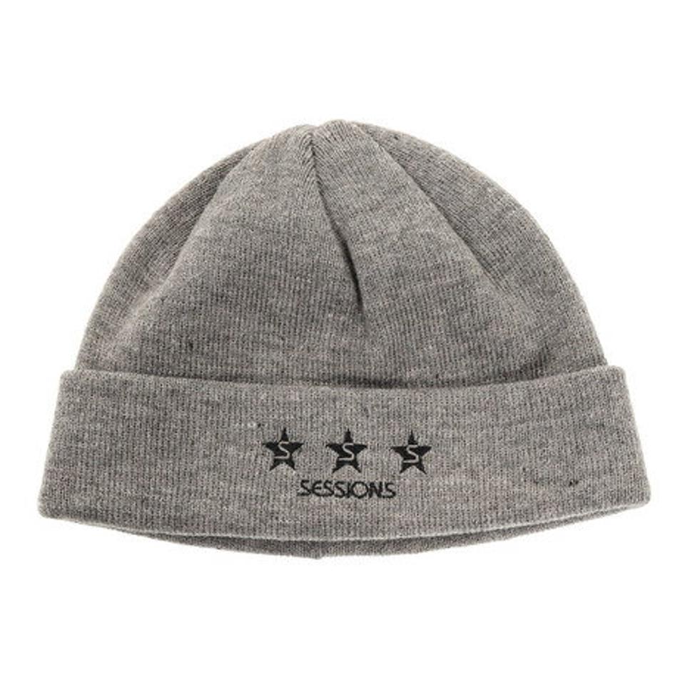 【10/15 24h限定 エントリー&対象3店舗買い回りで最大P10倍!】セッションズ(SESSIONS)(メンズ)3スターズニットキャップ 218183 GRY 防寒
