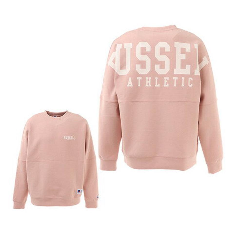 【スポーツデー エントリーでP5倍！4/3 9:59迄】ラッセル（RUSSELL）（メンズ）ダブルフェイス クルーネックシャツ RBM22ES0004 PNK