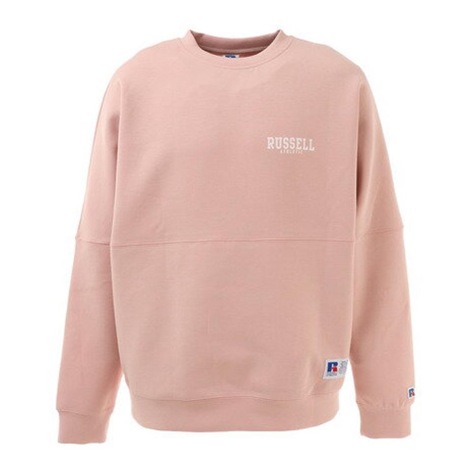 【スポーツデー エントリーでP5倍！4/3 9:59迄】ラッセル（RUSSELL）（メンズ）ダブルフェイス クルーネックシャツ RBM22ES0004 PNK