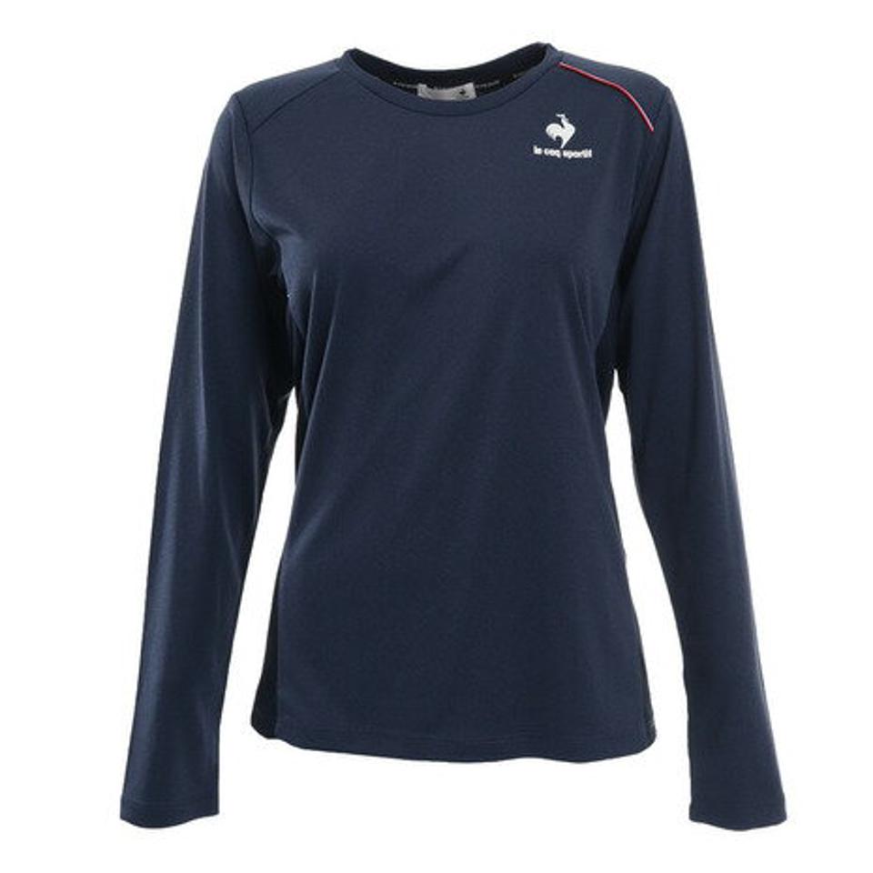 ルコック スポルティフ（Lecoq Sportif） テニスウェア レディース 杢 長袖ゲームシャツ QTWTJB03 NVY （レディース）