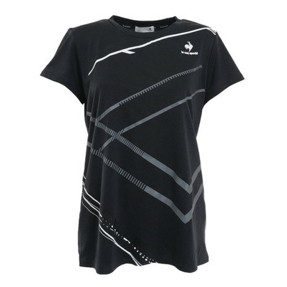 ルコック スポルティフ（Lecoq Sportif） テニスウェア レディース 杢 プラクティスシャツ QTWTJA03 BLK （レディース）