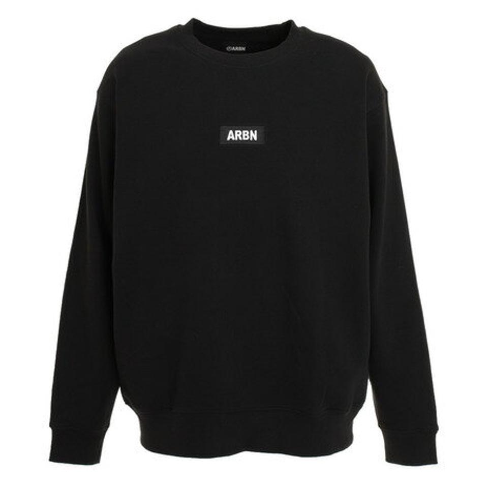 【スーパーSALE期間限定！50％OFF！】エアボーン（ARBN）（メンズ）BOX ロゴ クルーネックスウェット ARBN21aw-007-BLK