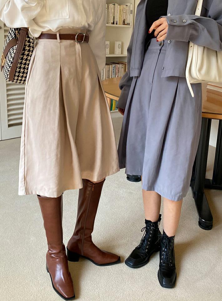 タックハーフパンツ・全4色・t00184 レディース 【pt】韓国ファッション ボトムス ハーフ ハーフパンツ バミューダ タック ワイド ハイウエスト 無地 シンプル 足長 美脚 フェミニン カジュアル 秋 春