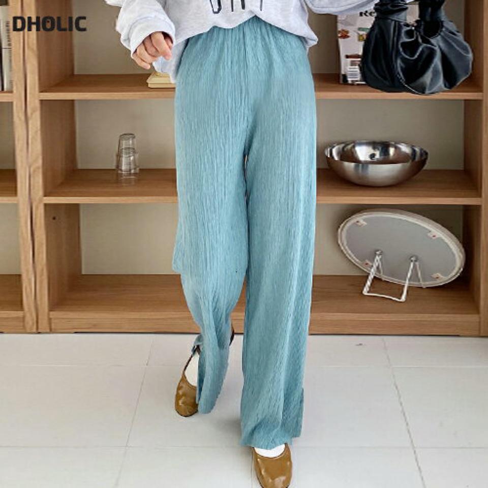 スリットプリーツパンツ・全3色・t02036 レディース 【pt】韓国ファッション ボトムス ロング ロングパンツ スリット プリーツパンツ ハイウエスト ウエストゴム カラーパンツ シンプル 体型カバー フェミニン カジュアル 秋 冬