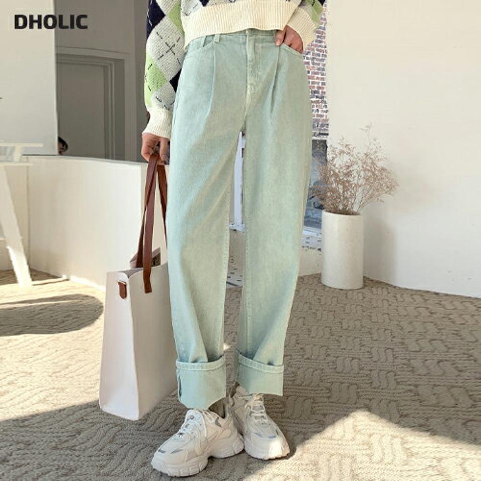 ワイドカラーパンツ・全3色・t00315 レディース 【pt】韓国ファッション ボトムス ロング ロングパンツ ワイド カラーパンツ ウォッシュ加工 ワンタック ワイド コットン シンプル フェミニン カジュアル 秋 冬