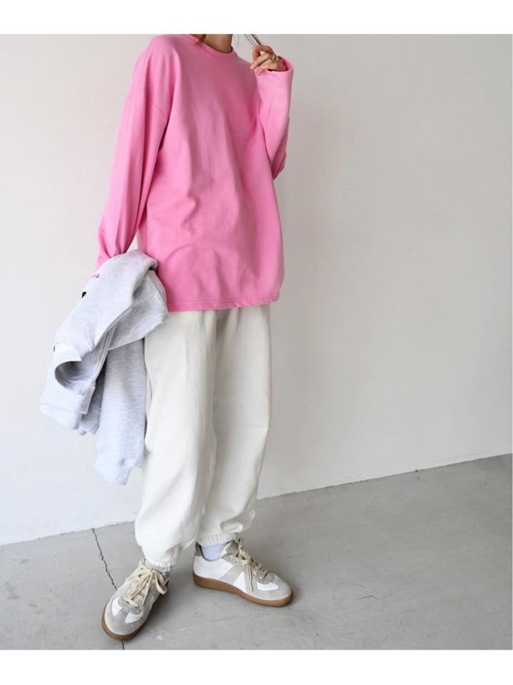 via j(ヴィアジェイ) カラーミニ裏毛ロングTシャツ（BONAPPETIT）