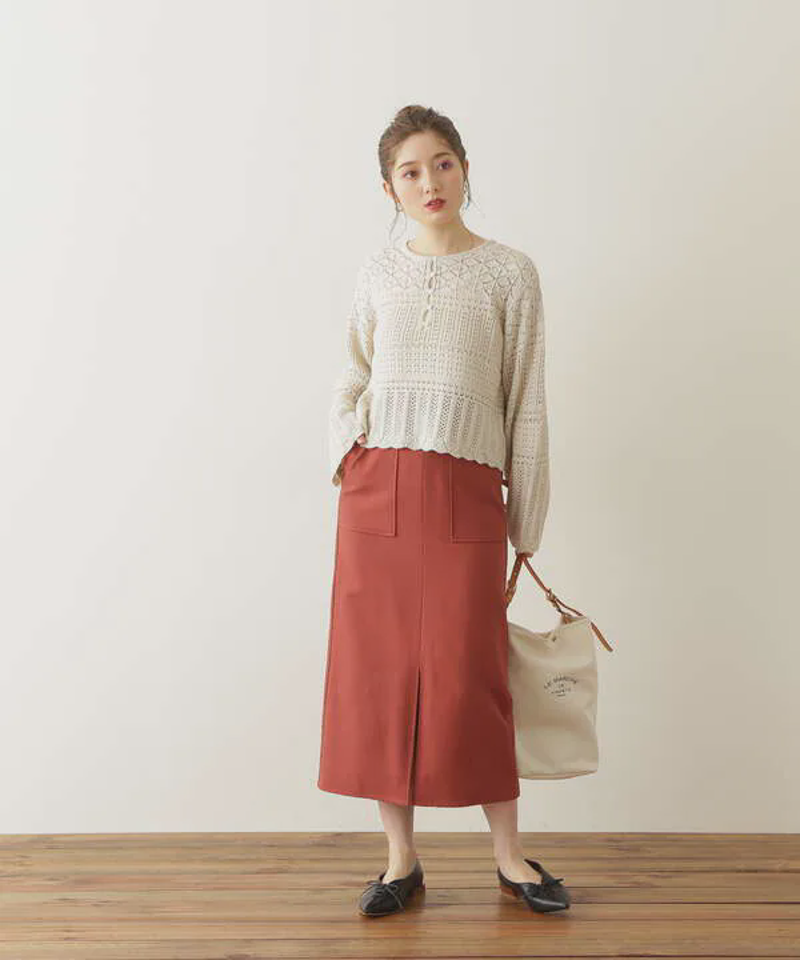 【先行予約3月下旬-4月上旬入荷予定】麻混セットアップ　スカート《S Size Line》