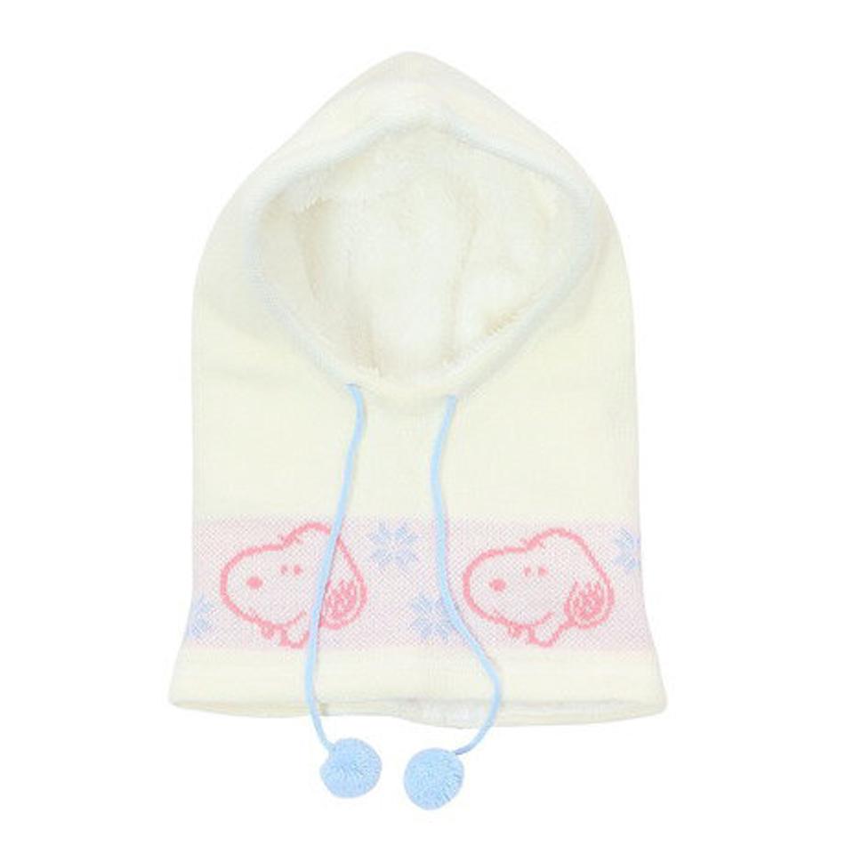 ベスプ(VESP) ニット帽 キッズ スキー ジュニア PEANUTS SNOOPY BONBON フードウォーマー VSJB1011WH 雪遊び (キッズ)