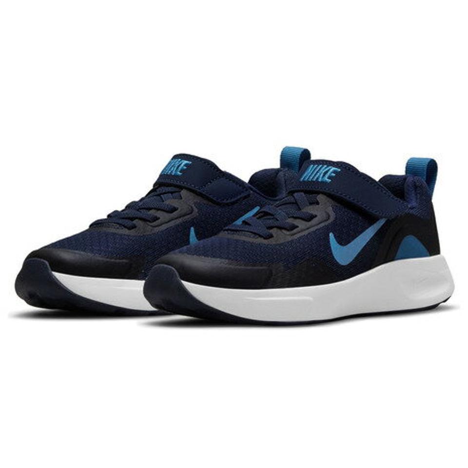 ナイキ（NIKE）（キッズ）スニーカー ジュニア マジックテープ 紺 ウェア オールデイ WEAR ALLDAY PS ネイビー CJ3817-403