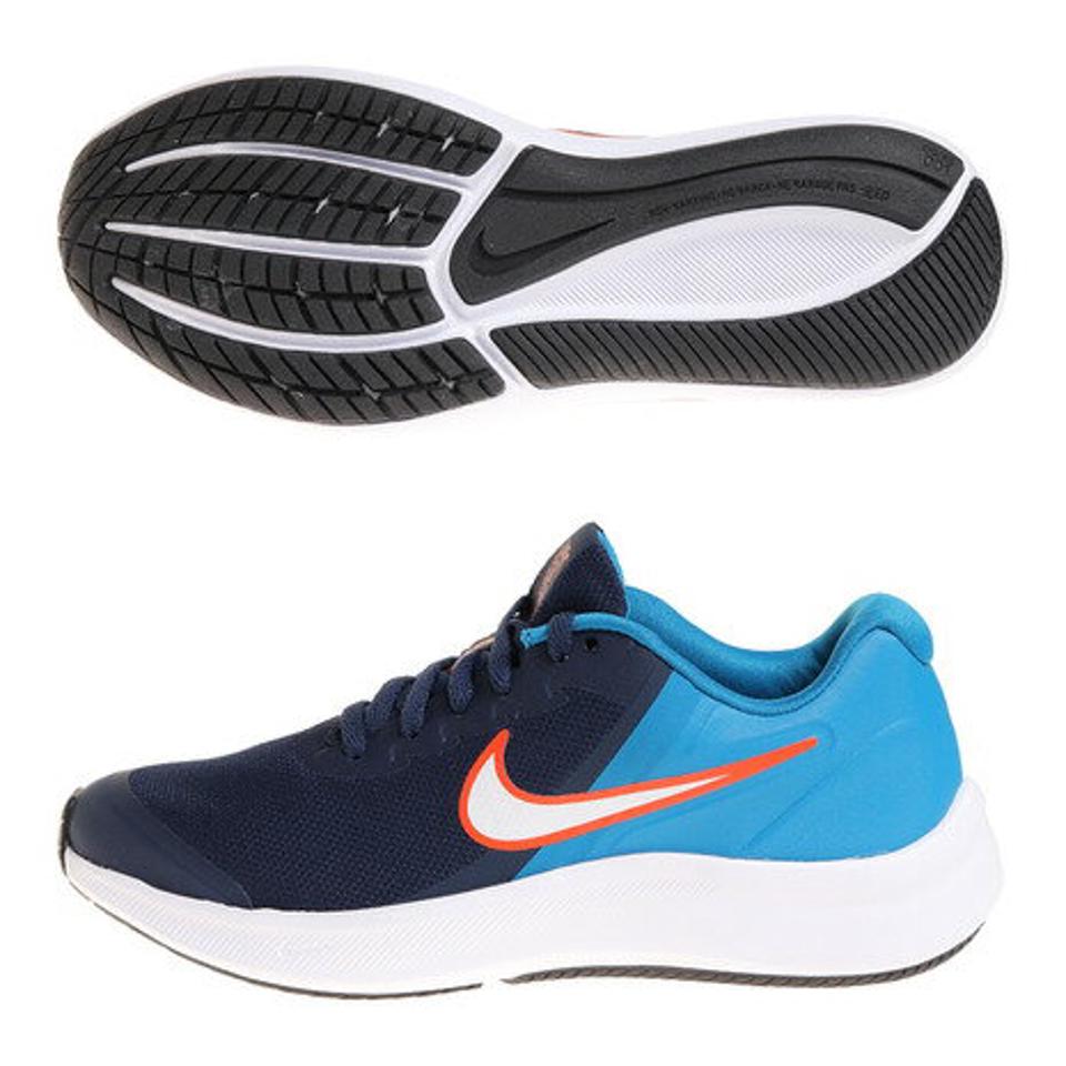 ナイキ（NIKE）（キッズ）スター ランナー 3 GS ネイビー ホワイト 白 DA2776-401 ジュニア ランニングシューズ 子供靴 スポーツスニーカー 運動 マラソン