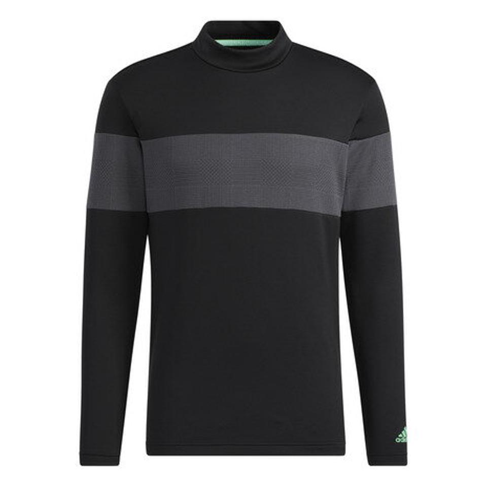 アディダス(adidas) ゴルフウェア ファブリックミックス 保温 長袖モックネックシャツ BO215-GV1190 BK (メンズ)