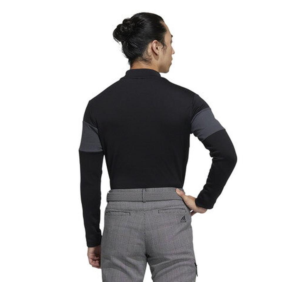 アディダス(adidas) ゴルフウェア ファブリックミックス 保温 長袖モックネックシャツ BO215-GV1190 BK (メンズ)