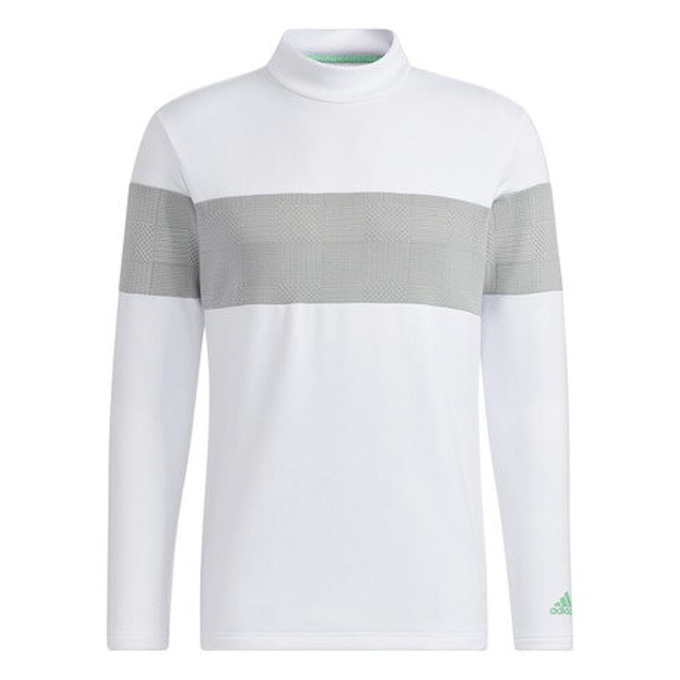 アディダス(adidas) ゴルフウェア ファブリックミックス 保温 長袖モックネックシャツ BO215-GV1189 WH (メンズ)
