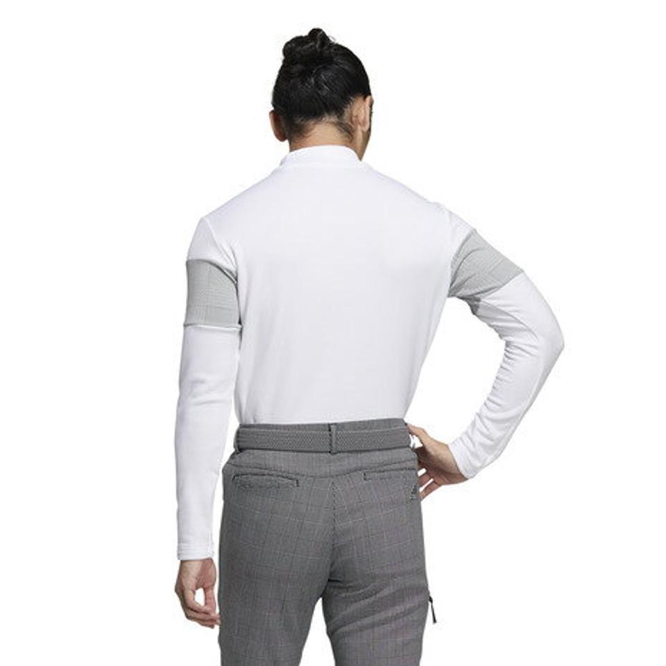アディダス(adidas) ゴルフウェア ファブリックミックス 保温 長袖モックネックシャツ BO215-GV1189 WH (メンズ)