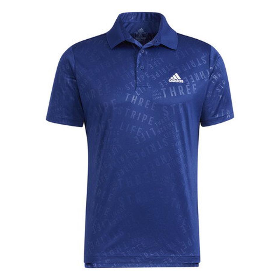 アディダス(adidas) ゴルフウェア プライムグリーン エンボスパターン UPF50+レイヤードシャツ BO104-GU6124 VB ブルー インナー付き (メンズ)