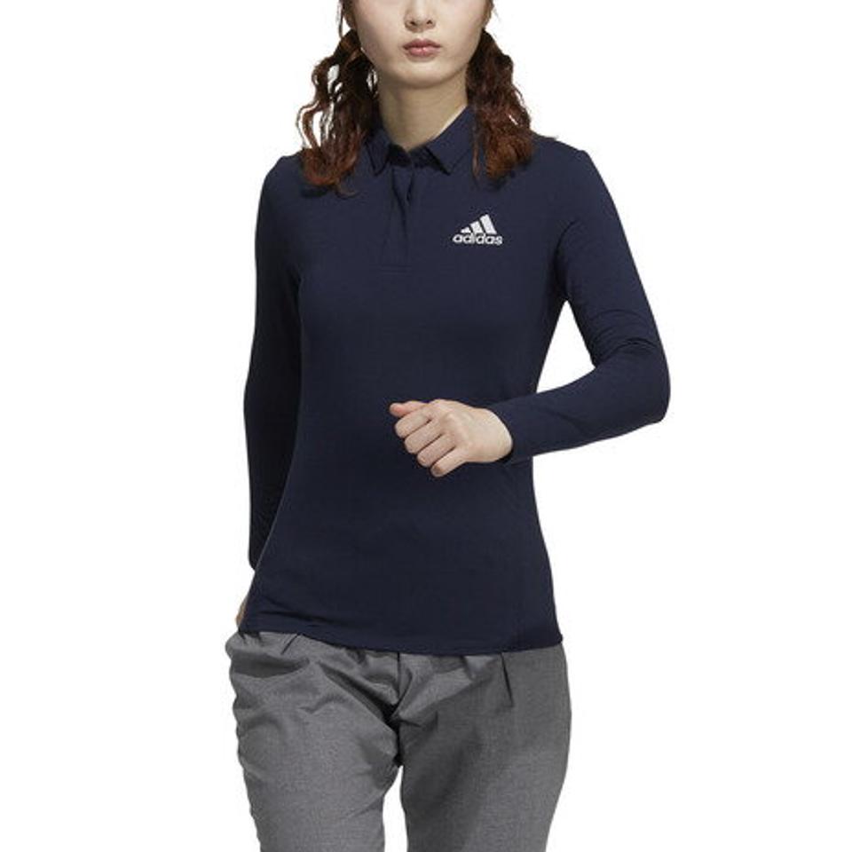 アディダス（adidas） ゴルフウェア ビッグアディダスロゴ ストレッチ長袖ボタンダウンシャツ BO349-GT3397 LI （レディース）