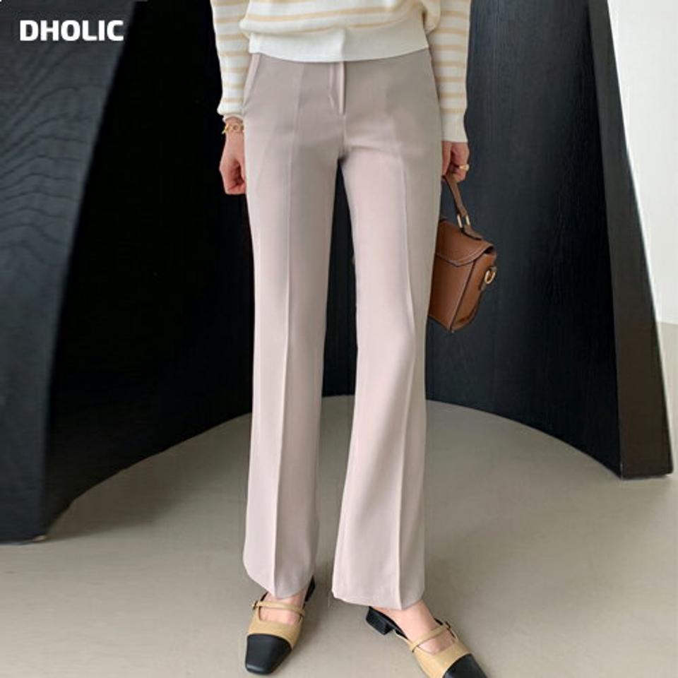 ストレートスラックス・全3色・t00172 レディース 【pt】スラックス パンツ ズボン ロングパンツ ストレートパンツ 単色 無地 シンプル ベーシック パステル ダーツ 春 秋 冬 韓国ファッション ハイホリHIHOLLI