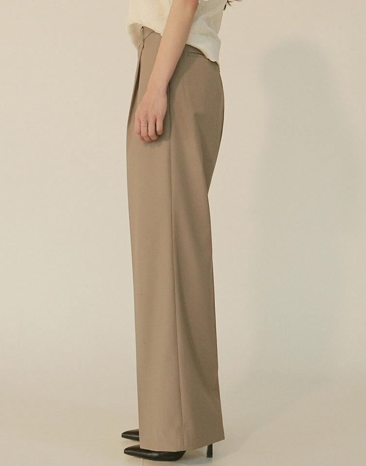 タックワイドスラックス・全2色・a00174 レディース 【pt】 ボトムス ロング ロングパンツ スラックスパンツ スラックス タック ワイド モダン 無地 シンプル フェミニン カジュアル 秋 冬 韓国ファッション ハイホリHIHOLLI