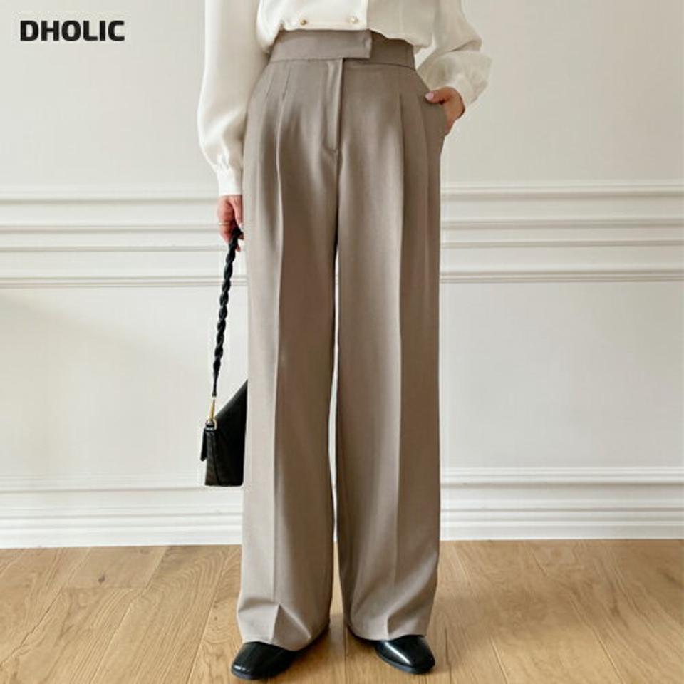 ツータックワイドスラックス ・全3色・t65447 レディース 【pt】韓国ファッション ボトムス ロング ロングパンツ スラックスパンツ スラックス ツータック ワイド ストレート 無地 シンプル 体型カバー フェミニン カジュアル 秋 冬