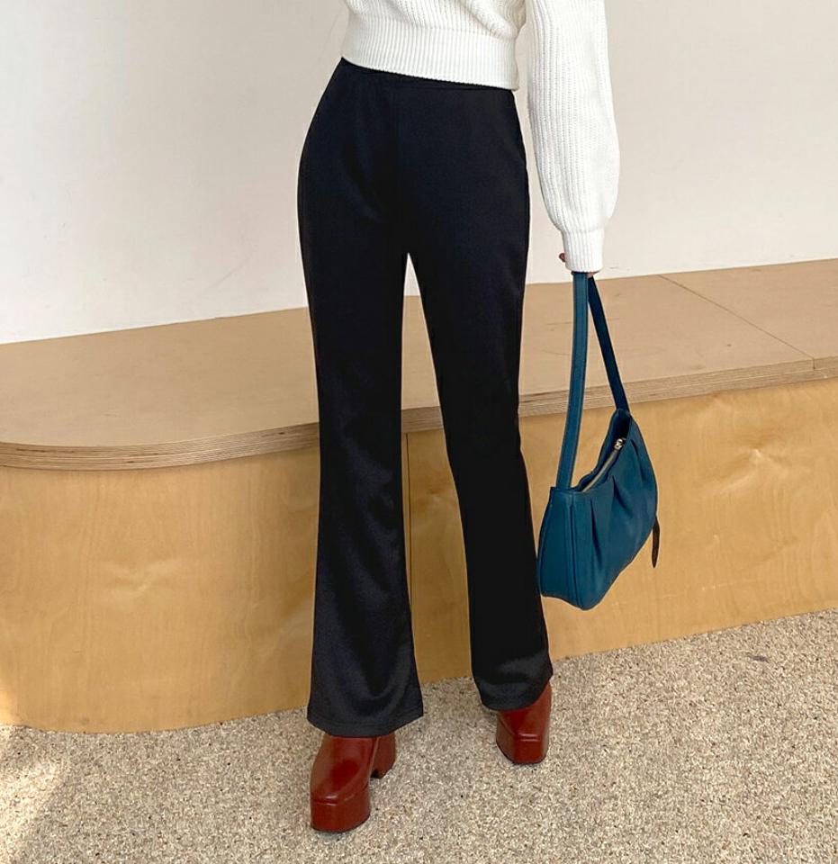 ウエストゴムフレアパンツ・全3色 t66288 レディース【pt】パンツ ズボン ロングパンツ 長ズボン 単色 シンプル ベーシック ウエストゴム ハイウエスト フレア ロング丈 春 夏 秋 冬 無地 きれいめ 大人っぽ 韓国ファッション