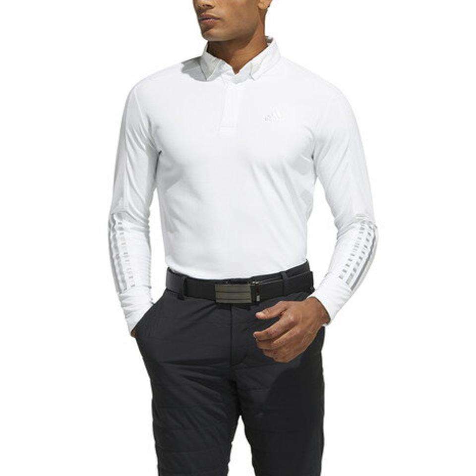 アディダス（adidas） ゴルフウェア COLDRDY 保温 ファブリックミックス長袖ボタンダウンシャツ BO340-GT3423 WH （メンズ）