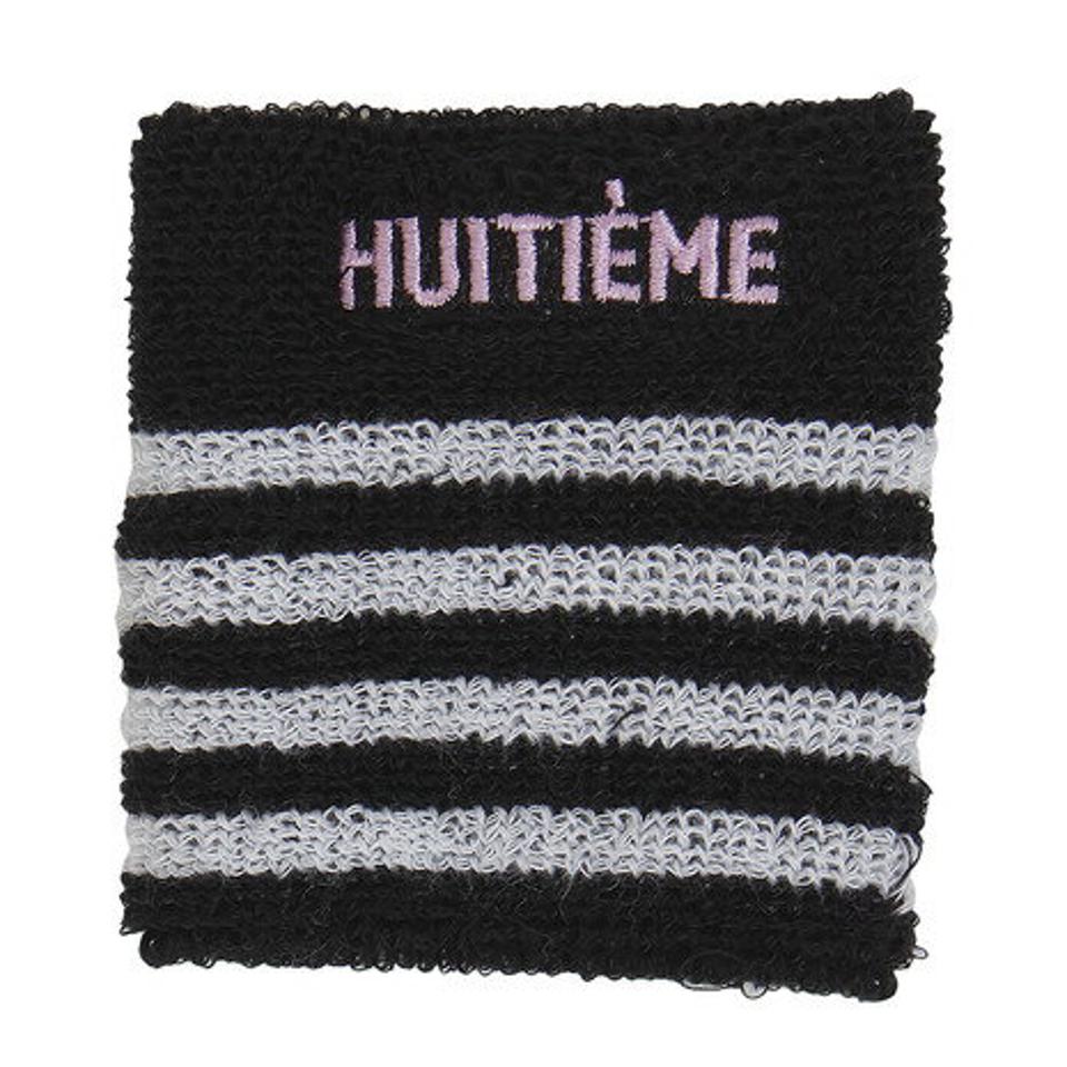 ウィッテム（HUITIEME）（レディース）テニス リストバンド ボーダー HU18SLS733113 BLK