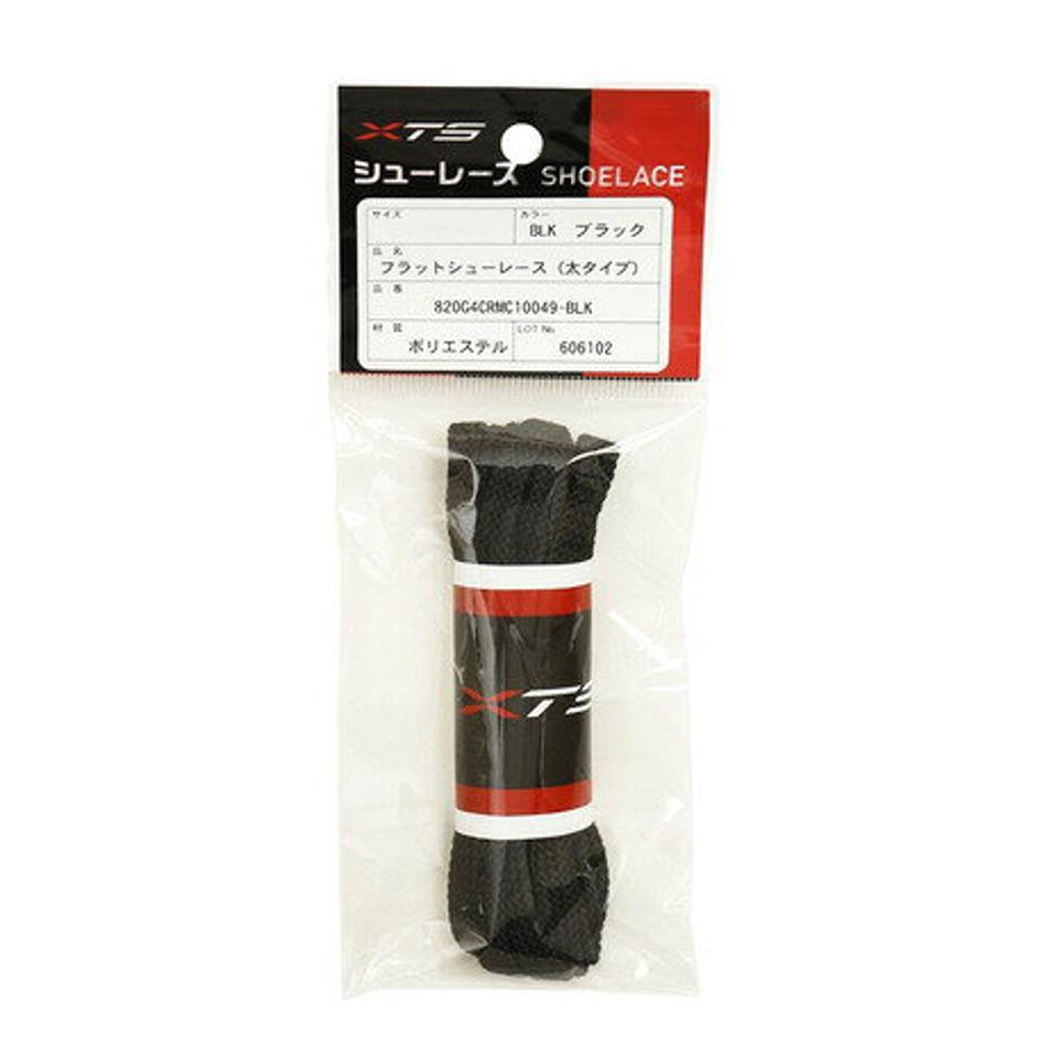 【5点以上で10％OFFクーポン！6/15限定】エックス チームスポーツ（X-TEAM SP） フトフラットシューレース ブラック 820G4CRMC10049 BLK 靴ひも 黒 ブラック （メンズ、レディース、キッズ）