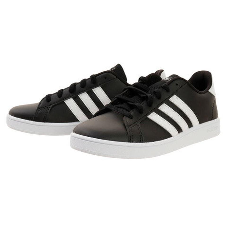 【20％オフクーポン 9/11まで】アディダス（adidas） グランコート K 黒 ブラック EF0102 スニーカー スポーツシューズ 通勤 通学 トレーニング シンプル 運動靴 （レディース）