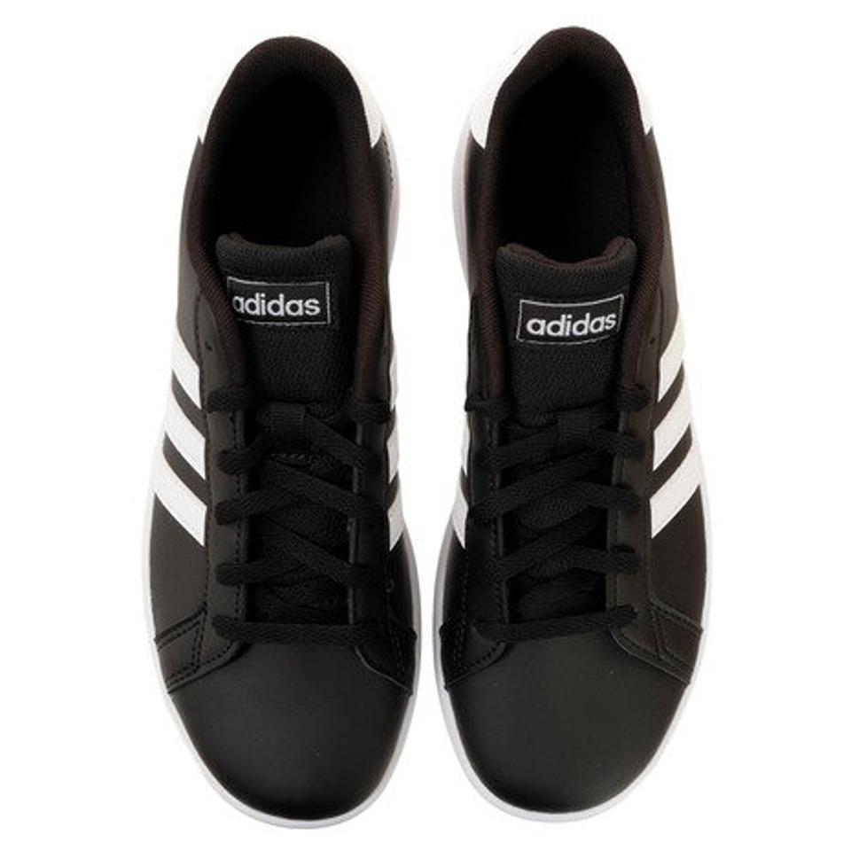 【20％オフクーポン 9/11まで】アディダス（adidas） グランコート K 黒 ブラック EF0102 スニーカー スポーツシューズ 通勤 通学 トレーニング シンプル 運動靴 （レディース）