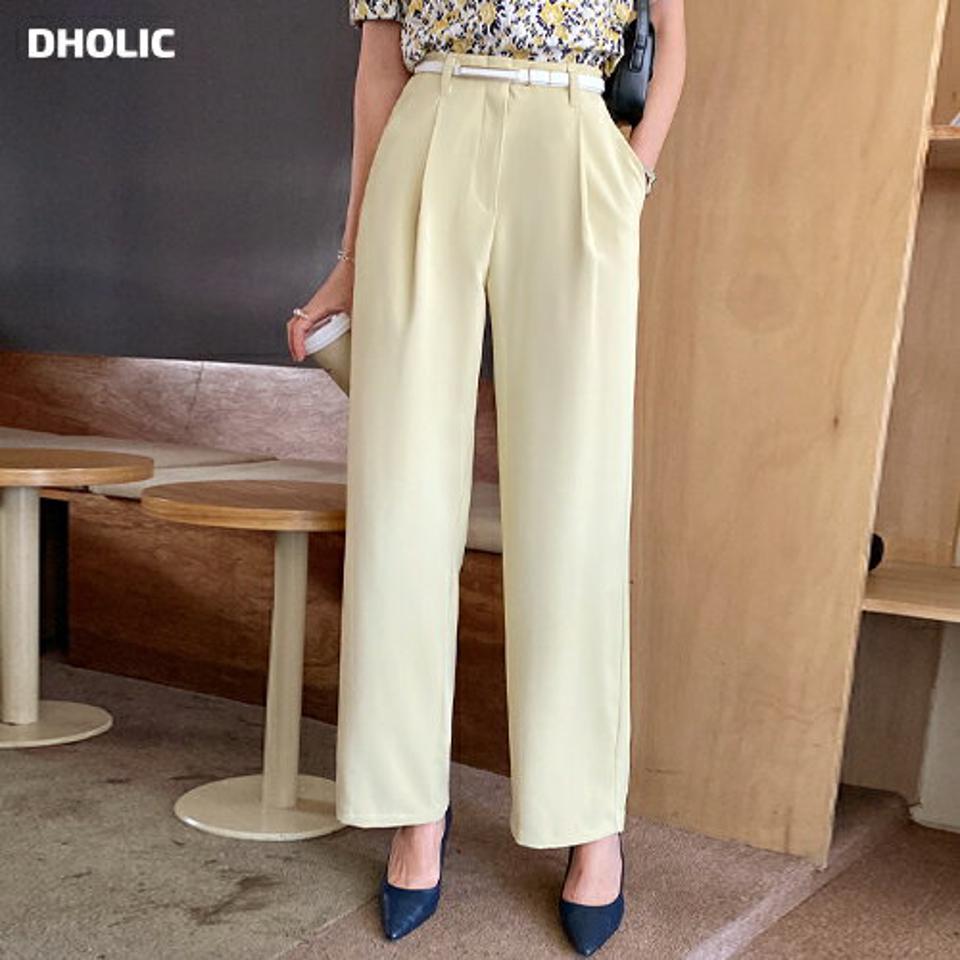 ワンタックワイドスラックス・全2色・t71710 レディース 【pt】スラックス パンツ ズボン ロングパンツ ワイドパンツ タック 単色 無地 シンプル ベーシック 大人 オフィスカジュアル ストレート パステル 春 秋 韓国ファッション ハイホリHIHOLLI