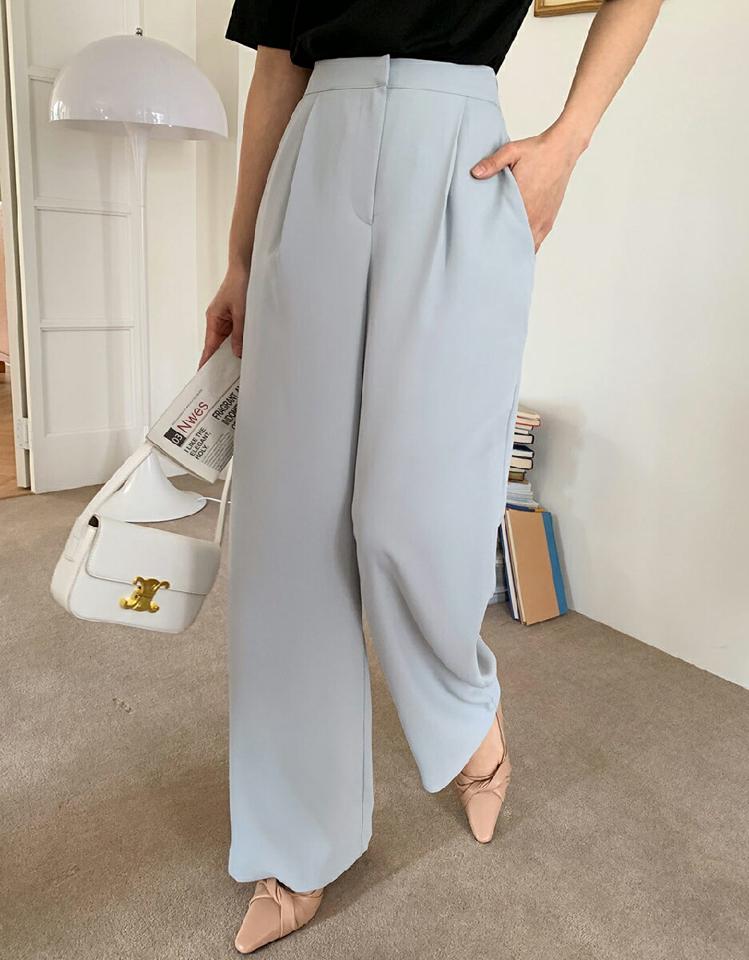 ワンタックワイドスラックス・全4色・b66727 レディース 【pt】韓国ファッション ボトムス ロング ロングパンツ スラックスパンツ スラックス ワンタック ワイド ハイウエスト 無地 シンプル フェミニン カジュアル 春 秋 冬