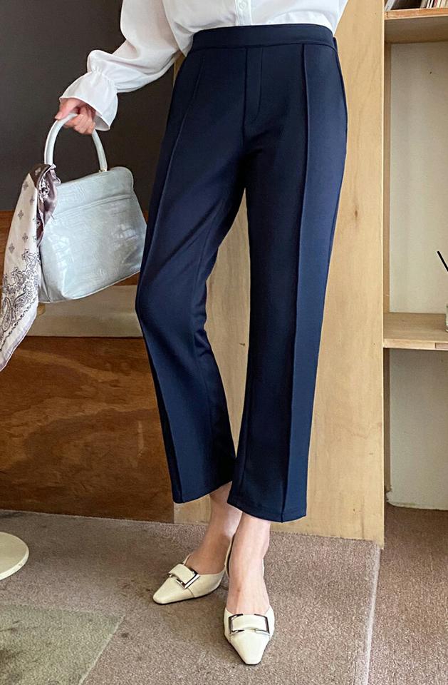 バックゴムスリムフィットパンツ・全3色・t71707 レディース 【pt】パンツ　ズボン ロングパンツ スリム 単色 無地 シンプル ベーシック 大人 きれいめ オフィスカジュアル 春 秋 韓国ファッション ハイホリHIHOLLI