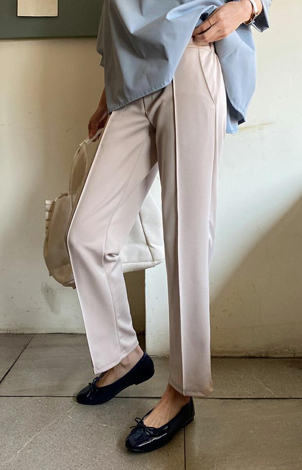 バックゴムスリムフィットパンツ・全3色・t71707 レディース 【pt】パンツ　ズボン ロングパンツ スリム 単色 無地 シンプル ベーシック 大人 きれいめ オフィスカジュアル 春 秋 韓国ファッション ハイホリHIHOLLI