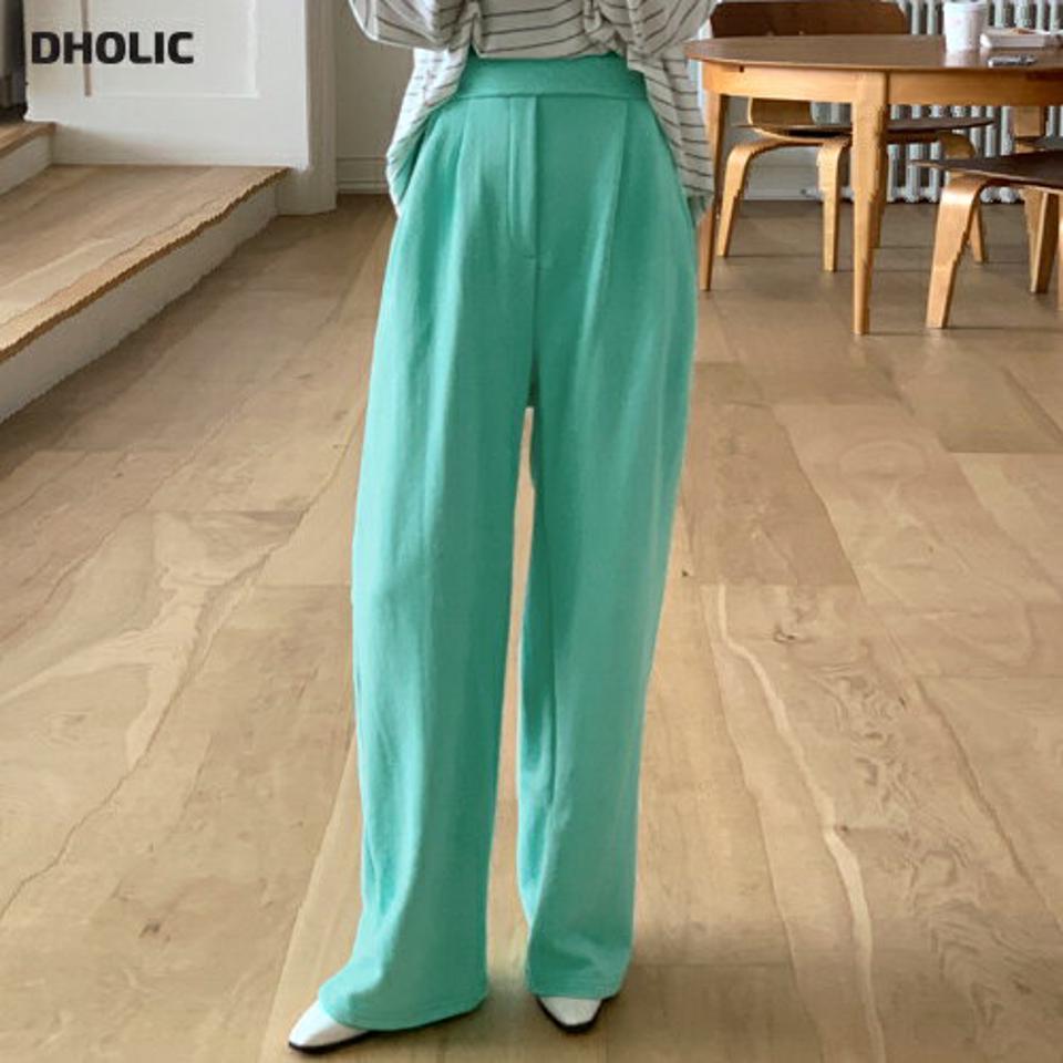 イージーワイドパンツ・全4色・t00376 レディース 【pt】韓国ファッション ボトムス ロング ロングパンツ スラックスパンツ スラックス カラーパンツ イージー ワイドパンツ ツータック 無地 シンプル フェミニン カジュアル 春 秋 冬