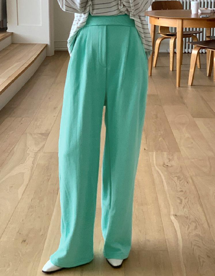 イージーワイドパンツ・全4色・t00376 レディース 【pt】韓国ファッション ボトムス ロング ロングパンツ スラックスパンツ スラックス カラーパンツ イージー ワイドパンツ ツータック 無地 シンプル フェミニン カジュアル 春 秋 冬