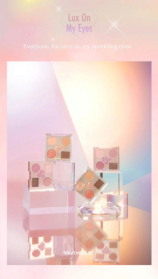 DHOLICオリジナル[VAVI MELLO] ラックスオンマイアイズ オーロラライト・51855 コスメ cosme【MAKEUP】バビメロ VAVIMELLO アイシャドウ パレット アイ シャドウ ピンク ベージュ ラメ マット 茶色 ブラウン グリッター パール 韓国 韓国コスメ PB