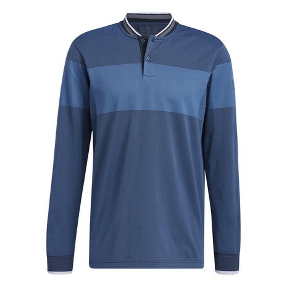 アディダス(adidas) ゴルフウェア PRIMEKNIT ストレッチ 長袖スタンドカラーシャツ BM528-GU5084 NV/FB (メンズ)