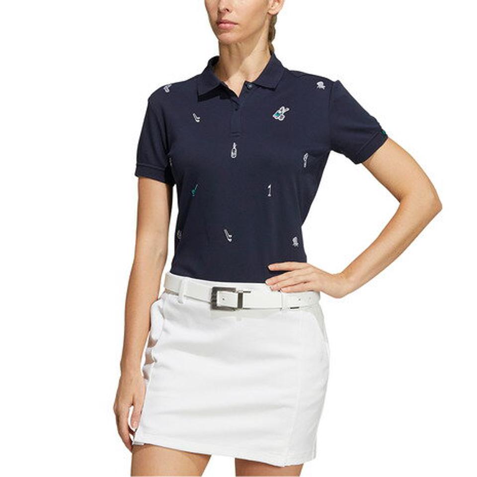 アディダス(adidas) ゴルフウェア PLAY GREEN モノグラム半袖ポロシャツ YY439-HA0183IN (レディース)