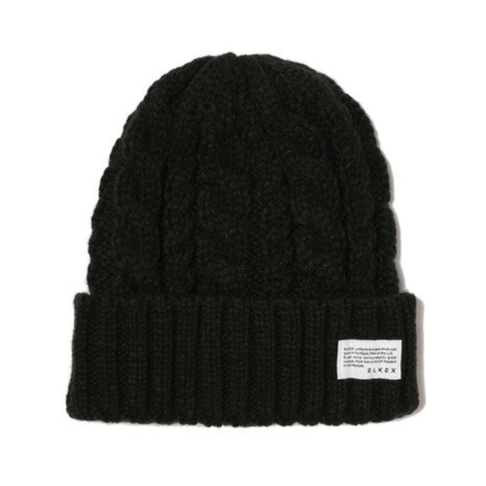 エルケクス(ELKEX) ニット帽 防寒 ケーブルカフワッチ 黒 897EK1ST2650 BLK (メンズ)