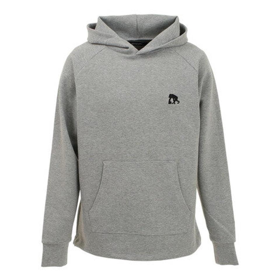 エゴザル（EGOZARU）（メンズ）バスケットボールウェア フードロゴパーカ グレー EZSW-F2105-046