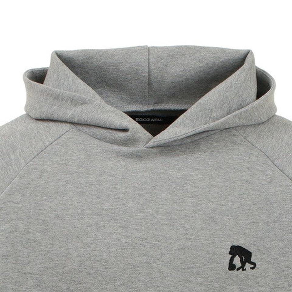 エゴザル（EGOZARU）（メンズ）バスケットボールウェア フードロゴパーカ グレー EZSW-F2105-046