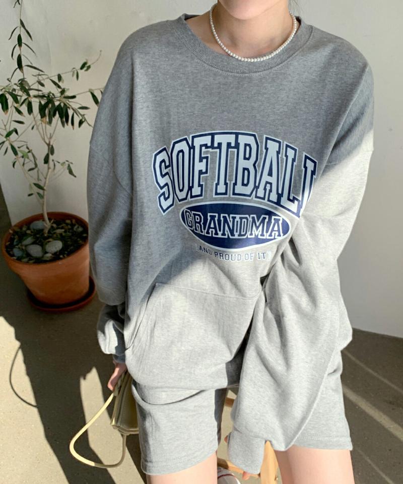 レタリングポケットスウェット&ショートパンツSET・全3色・t02112 レディース 【pt】セットアップ スウェット トレーナー 長袖 パンツ ショート 丈 ロゴ ラフ レタリング 春 秋 ウエストゴム 楽ちん 紐 ドロップショルダー ゆったり カジュアル 柄 韓国ファッション