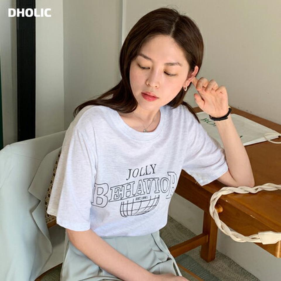 BEHAVIOR半袖Tシャツ・全4色・t02097 レディース 【tops】トップス 半袖 Tシャツ ロゴT ロゴ レタリング コットン 春 夏 ゆったり ラフ 楽ちん パステル 白 黒 カジュアル 韓国ファッション